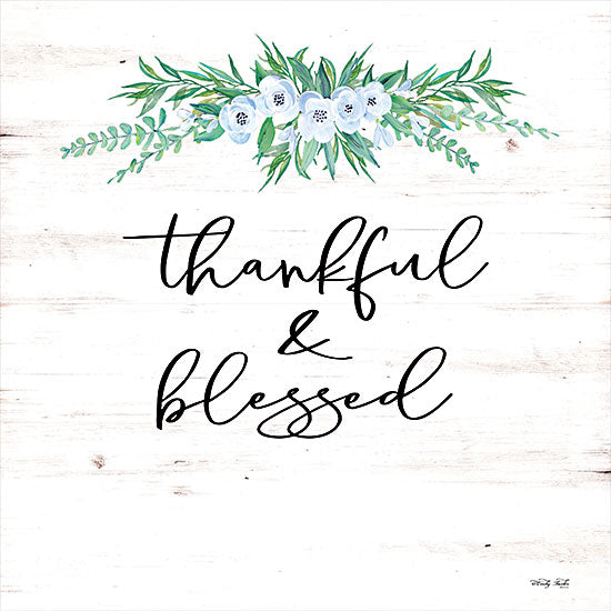 Cindy Jacobs CIN2392 - CIN2392 - Thankful and Blessed  - 12x12 Thankful & Blessed, Swag, Greenery, Flowers, White Flowers, French Country, Typography, Signs from Penny Lane