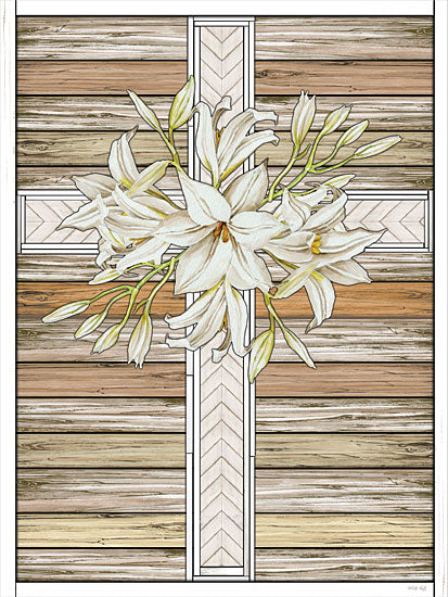 Cindy Jacobs CIN2394 - CIN2394 - Floral Cross - 12x16 Cross, Wood Planks, Easter, Spring, Easter Lily, Lilies from Penny Lane