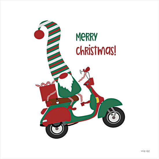 Cindy Jacobs CIN2522 - CIN2522 - Merry Christmas Gnome - 12x12 Holidays, Christmas, Gnomes, Scooter, Presents, Whimsical, Signs from Penny Lane