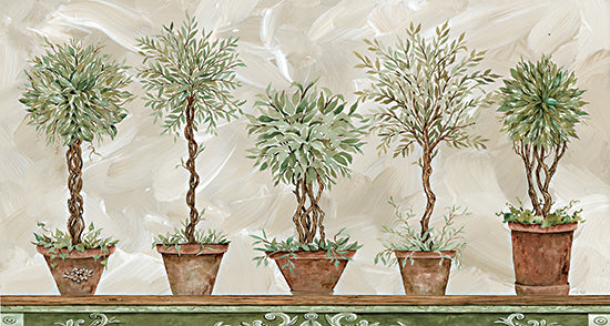 Cindy Jacobs CIN2534 - CIN2534 - Topiaries in a Row - 18x9 Topiaries, Potted Plants, Still Life, Decorative,  Botanical from Penny Lane