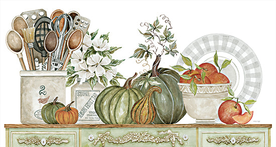 Cindy Jacobs CIN2535 - CIN2535 - Kitchen Splendor - 18x9 Kitchen, Kitchen Utensils, Still Life, Pumpkins, Autumn, Spoons, Flowers from Penny Lane