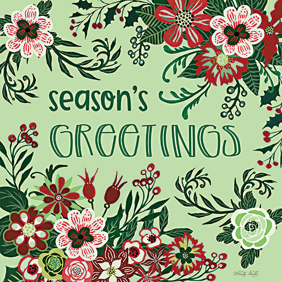 Cindy Jacobs CIN2563 - CIN2563 - Season's Greetings - 12x12 Seasons Greetings, Flowers, Red and White Flowers, Holidays, Christmas, Signs from Penny Lane