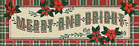 Cindy Jacobs CIN2593A - CIN2593A - Nostalgic Merry & Bright - 36x12 Merry & Bright, Nostalgic, Old Fashioned, Poinsettias, Flowers, Christmas, Signs from Penny Lane