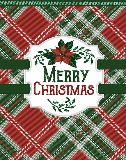 Cindy Jacobs CIN2605 - CIN2605 - Merry Christmas - 12x16 Merry Christmas, Holidays, Christmas, Plaid, Banner, Poinsettias, Signs from Penny Lane