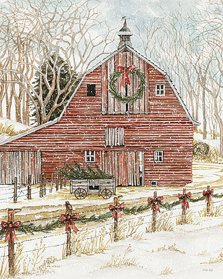 Cindy Jacobs CIN2670 - CIN2670 - Ready for the Holidays - 12x18 Barn, Farm, Fence, Christmas, Holidays, Trees, Winter from Penny Lane