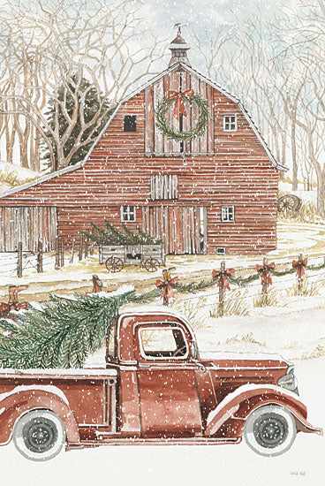 Cindy Jacobs CIN2675 - CIN2675 - Christmas Trees for the Holidays - 12x18 Truck, Farm, Barn, Winter, Christmas Tree, Holidays, Country from Penny Lane