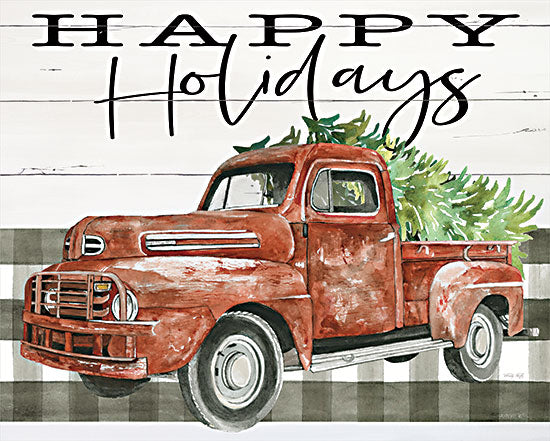 Cindy Jacobs CIN2679 - CIN2679 - Happy Holidays Truck - 16x12 Happy Holidays, Truck, Christmas Tree, Wood Sign from Penny Lane
