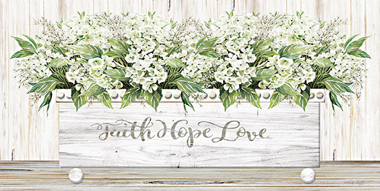 Cindy Jacobs CIN2683 - CIN2683 - Faith Hope Love Wood Box - 18x9 Faith, Hope, Love, Flowers, Hydrangeas, Wood Box, Calligraphy, Shabby Chic from Penny Lane