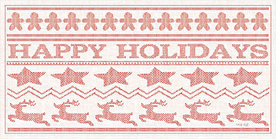Cindy Jacobs CIN2712 - CIN2712 - Happy Holidays Stitchery - 18x9 Happy Holidays, Stitchery, Red & White, Christmas Icons, Signs from Penny Lane