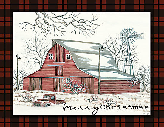 Cindy Jacobs CIN2715 - CIN2715 - Merry Christmas Farm - 16x12 Farm, Barn, Cows, Plaid, Winter, Holidays, Country, Signs, Truck from Penny Lane
