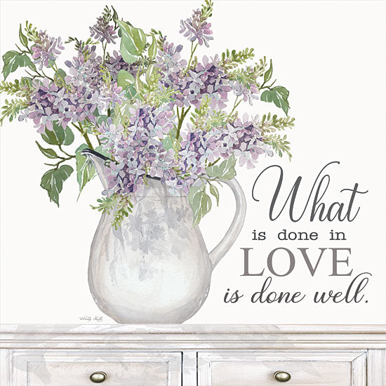 Cindy Jacobs CIN2812 - CIN2812 - What is Done in Love - 12x12 What is Done in Love, Flowers, Purple Flowers, Pitcher, Love, Signs from Penny Lane