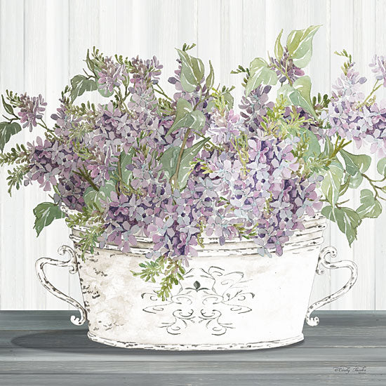 Cindy Jacobs CIN2813 - CIN2813 - Lilac Galvanized Pot - 12x12 Lilacs, Galvanized Pot, Flowers, Purple Flowers from Penny Lane
