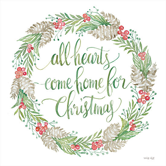 Cindy Jacobs CIN2827 - CIN2827 - Come Home for Christmas Wreath - 12x12 Come Home for Christmas Wreath, Wreath, Christmas, Holidays, Holly, Berries, Greenery, Pine Cones, Calligraphy, Signs from Penny Lane
