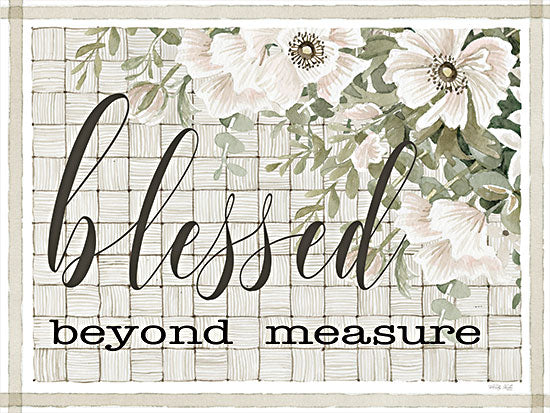 Cindy Jacobs CIN2861 - CIN2861 - Blessed Beyond Measure - 16x12 Blessed, Beyond Measure, Flowers, Pink Flowers, Basket Weave, Country, Signs from Penny Lane