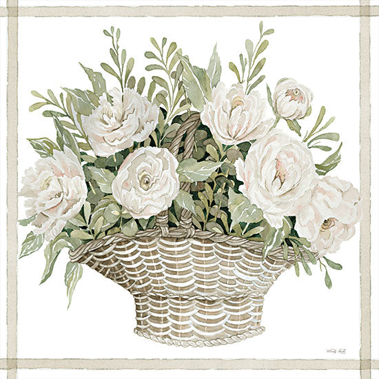 Cindy Jacobs CIN2862 - CIN2862 - Basket of Peonies - 12x12 Flowers, Pink Flowers, Basket, Country, Framed Neutral Palette from Penny Lane