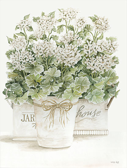Cindy Jacobs CIN2876 - CIN2876 - White Geraniums I - 12x16 Flowers, Geraniums, White Geraniums, Spring, French Country, Still Life, Farmhouse from Penny Lane