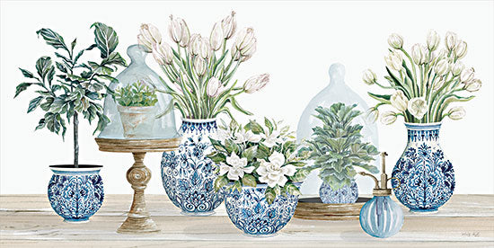 Cindy Jacobs CIN2947 - CIN2947 - Chinoiserie Floral Set - 18x9 Chinoiserie, Chinese Art, Decorations, Pots, Flowers, Tulips, Still Life, Blue & White, Shabby Chic from Penny Lane