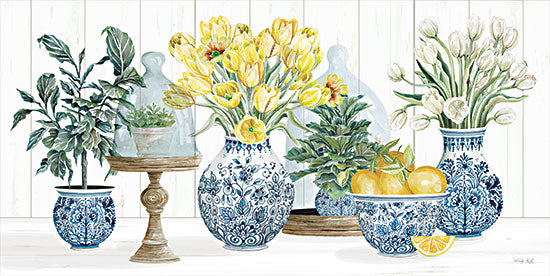 Cindy Jacobs CIN2948 - CIN2948 - Chinoiserie Lemon Set - 18x9 Chinoiserie, Chinese Art, Decorations, Pots, Flowers, Tulips, Still Life, Blue & White, Shabby Chic, Lemons from Penny Lane