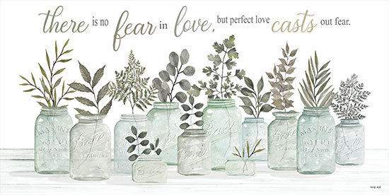 Cindy Jacobs CIN2974 - CIN2974 - No Fear in Love - 18x9 No Fear in Love, Greenery, Glass Jars, Mason Jars, Ball Jars, Still Life, Nature from Penny Lane