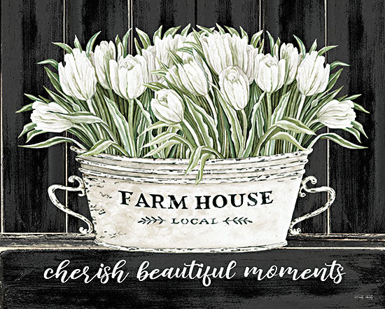 Cindy Jacobs CIN2977 - CIN2977 - Cherish Beautiful Moments - 16x12 Cherish Beautiful Moments, Tulips, Flowers, White Flowers, Farmhouse Tub, Signs from Penny Lane