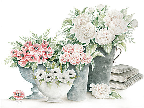 Cindy Jacobs CIN3005 - CIN3005 - Farmhouse Florals II - 16x12 Still Life, Flowers, Gardening Books, Galvanized Pots, Shabby Chic, Farmhouse Florals, Bouquets from Penny Lane