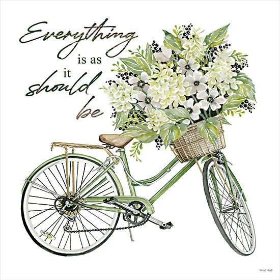 Cindy Jacobs CIN3030 - CIN3030 - As It Should Be - 12x12 As It Should Be, Bicycle, Bike, Flower Basket, Flowers, Spring, Springtime, Typography, Signs from Penny Lane