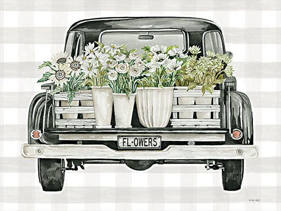 Cindy Jacobs CIN3034 - CIN3034 - Flower Lover's Truck - 16x12 Flowers, Flower Truck, Truck, Truck Bed, White Flowers, Shabby Chic, Plaid from Penny Lane