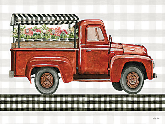 Cindy Jacobs CIN3036 - CIN3036 - Fresh Flowers for You - 16x12 Flower Truck, Truck, Flowers, Flowers for Sale, Red Truck, Plaid from Penny Lane