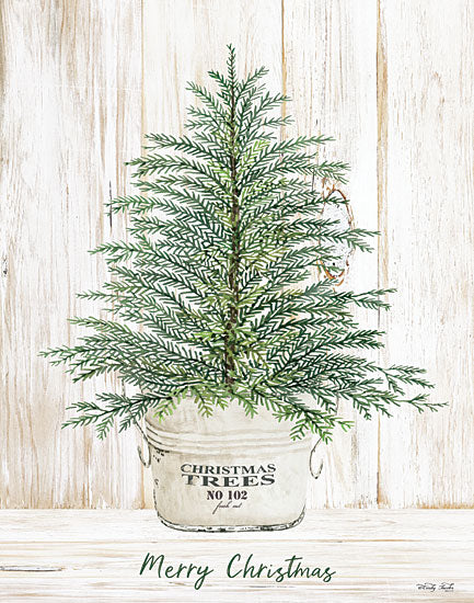 Cindy Jacobs CIN3059 - CIN3059 - Merry Christmas Tree - 12x16 Merry Christmas Tree, Christmas Tree, Christmas, Holidays, Galvanized Pail, Signs, Typography, Shabby Chic from Penny Lane