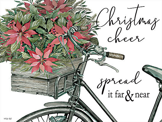 Cindy Jacobs CIN3065 - CIN3065 - Christmas Cheer - 16x12 Christmas Cheer, Christmas, Holidays, Bike, Bicycle, Flowers, Poinsettias, Typography, Signs from Penny Lane