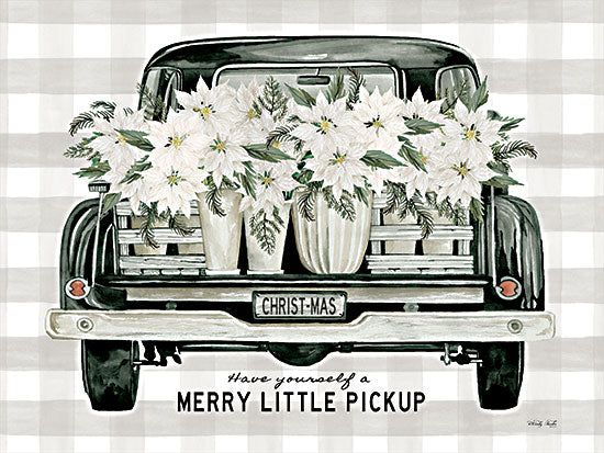 Cindy Jacobs CIN3077 - CIN3077 - Merry Little Pickup - 16x12 Christmas, Holidays, Truck, Truck Bed, Flowers, Poinsettias, White Poinsettias, Christmas Flowers, Floral Truck, Have Yourself a Merry Little Pickup, Typography, Signs from Penny Lane