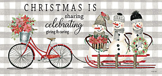 Cindy Jacobs CIN3082 - CIN3082 - Christmas Is… - 18x9 Christmas Is, Christmas, Holidays, Snowmen, Bicycle, Bike, Sled, Flowers, Poinsettias, Whimsical, Signs from Penny Lane