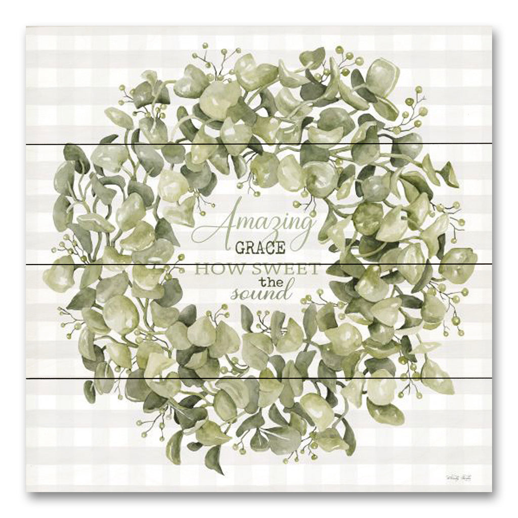 Cindy Jacobs CIN3110PAL - CIN3110PAL - Amazing Grace Wreath - 12x12 Amazing Grace Wreath, Eucalyptus, Greenery, Song, Religious, Typography, Signs from Penny Lane