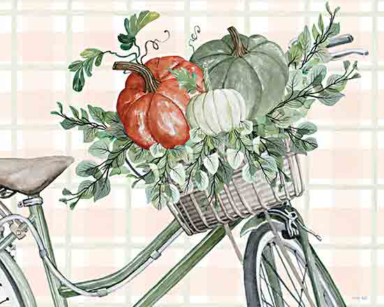 Cindy Jacobs CIN3130 - CIN3130 - Bountiful Basket on a Bike II - 16x12 Bicycle, Bike, Fall, Autumn, Basket, Pumpkins, Gourds, Plaid, Still Life from Penny Lane