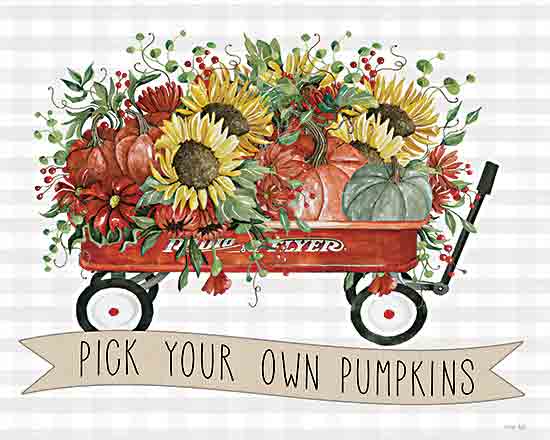 Cindy Jacobs CIN3132 - CIN3132 - Pick Your Own Pumpkins Wagon - 16x12 Pick Your Own Pumpkins, Still Life, Wagon, Pumpkins, Flowers, Sunflowers, Fall, Autumn, Signs from Penny Lane