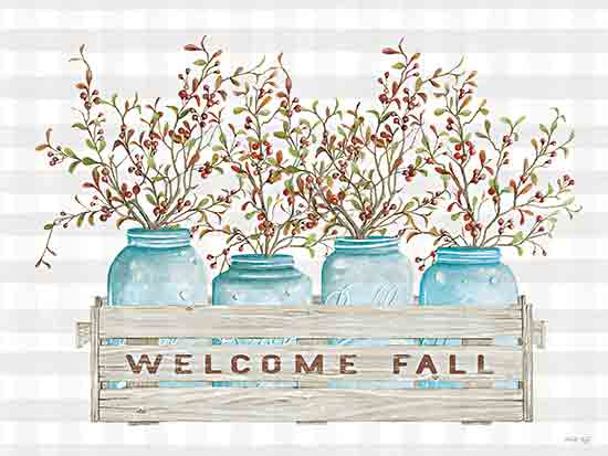 Cindy Jacobs CIN3135 - CIN3135 - Welcome Fall Jars - 16x12 Welcome Fall Jars, Ball Jars, Berries, Still Life, Country, Wooden Box, Fall, Autumn from Penny Lane