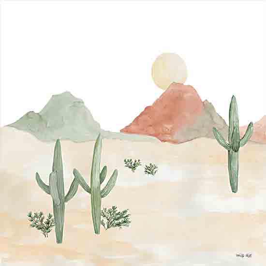 Cindy Jacobs CIN3145 - CIN3145 - Desert Sun I - 12x12 Abstract, Desert, Cactus, Mountains, Sun, Nature, Landscape from Penny Lane