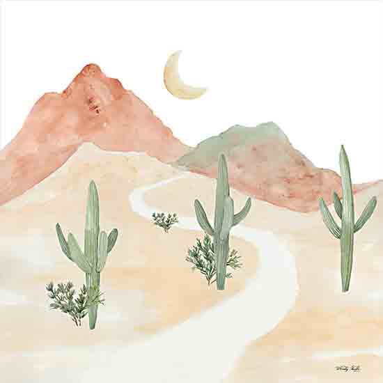 Cindy Jacobs CIN3146 - CIN3146 - Desert Moon I - 12x12 Abstract, Desert, Cactus, Mountains, Moon, Nature, Landscape from Penny Lane
