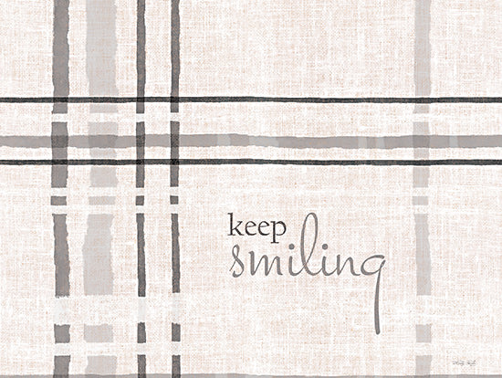 Cindy Jacobs CIN3208 - CIN3208 - Keep Smiling - 16x12 Keep Smiling, Motivational, Typography, Signs, Neutral Palette, Plaid from Penny Lane