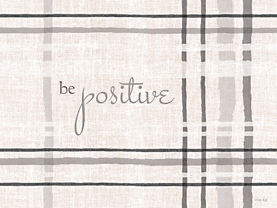 Cindy Jacobs CIN3209 - CIN3209 - Be Positive - 16x12 Be Positive, Motivational, Typography, Signs, Neutral Palette, Plaid from Penny Lane