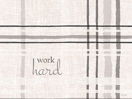 Cindy Jacobs CIN3210 - CIN3210 - Work Hard - 16x12 Work Hard, Motivational, Typography, Signs, Neutral Palette, Plaid from Penny Lane