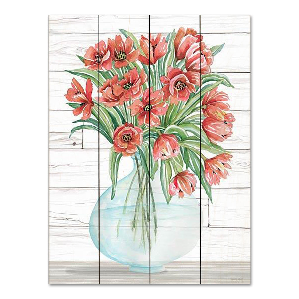 Cindy Jacobs CIN3242PAL - CIN3242PAL - Farmhouse Flowers III - 12x16 Flowers, Vase, Red Flowers, Spring, Cottage/Country from Penny Lane