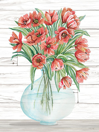 Cindy Jacobs CIN3242 - CIN3242 - Farmhouse Flowers III - 12x16 Flowers, Vase, Red Flowers, Spring, Cottage/Country from Penny Lane