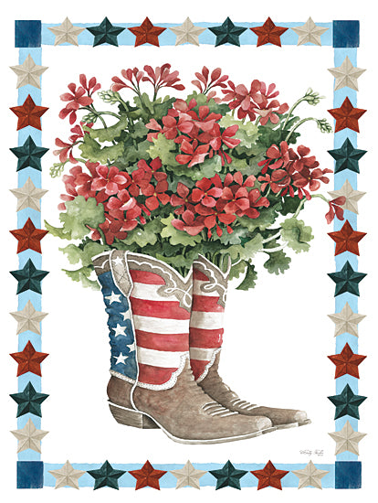 Cindy Jacobs CIN3299 - CIN3299 - Patriotic Boots - 12x16 Patriotic Boots, Americana, Cowboy Boots, Geraniums, Flowers, Stars from Penny Lane