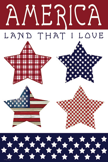 Cindy Jacobs CIN3303 - CIN3303 - Stars of America - 12x18 America Land That I Love, Patriotic, Stars, Red, White & Blue, Americana, Signs from Penny Lane