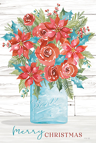 Cindy Jacobs CIN3323 - CIN3323 - Merry Christmas Flowers - 12x18 Christmas, Holidays, Poinsettias, Flowers, Christmas Flowers, Ball Jar, Country, Merry Christmas, Signs from Penny Lane