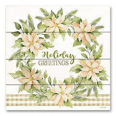CIN3330PAL - Holiday Greetings Wreath - 12x12