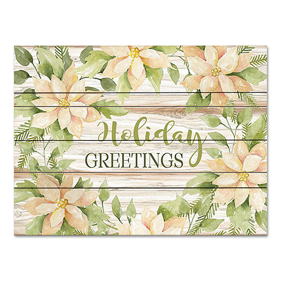 Cindy Jacobs CIN3332PAL - CIN3332PAL - Holiday Greetings - 16x12 Holiday Greetings, Christmas, Holidays, Pink Poinsettias, Christmas Flowers, Signs, Typography from Penny Lane