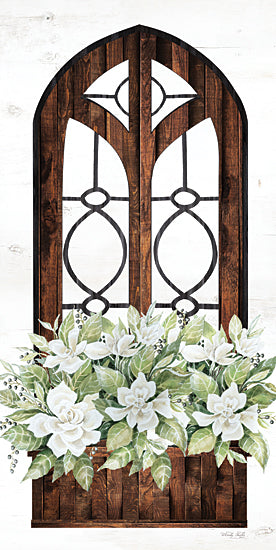 Cindy Jacobs CIN3363 - CIN3363 - Window Arch Floral II - 9x18 Window Arch, Church Windows, Flowers, White Flowers from Penny Lane