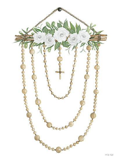 Cindy Jacobs CIN3368 - CIN3368 - Holy Beads I - 12x16 Religious, Rosery, Wall Hanging, Flowers, White Flowers, Bohemian, Decorative from Penny Lane